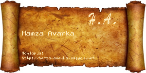 Hamza Avarka névjegykártya